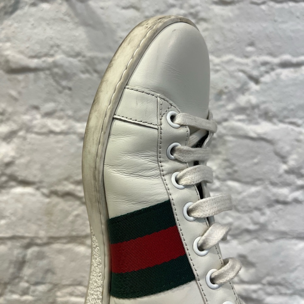 Gucci Ace White Leather Sneakers with Bee - Picture 9 of 9